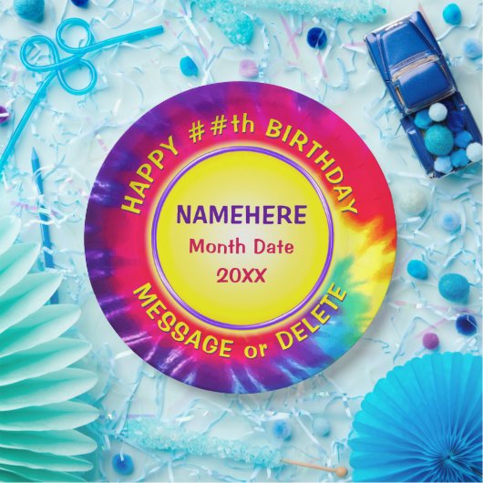 Personalisiert Super Niedlich, GEFÄRBTE KRAWATTE P Pappteller (Party)