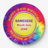 Personalisiert Super Niedlich, GEFÄRBTE KRAWATTE P Pappteller (Vorderseite)