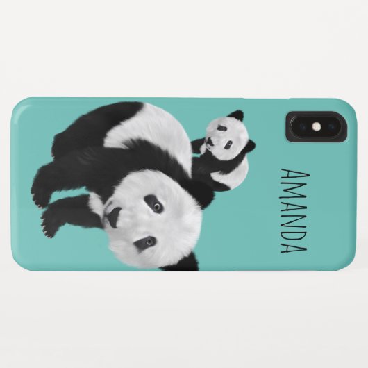 Personalisiert Super Niedlich Pandas - veränderbar Case-Mate iPhone Hülle (Rückseite (Horizontal))