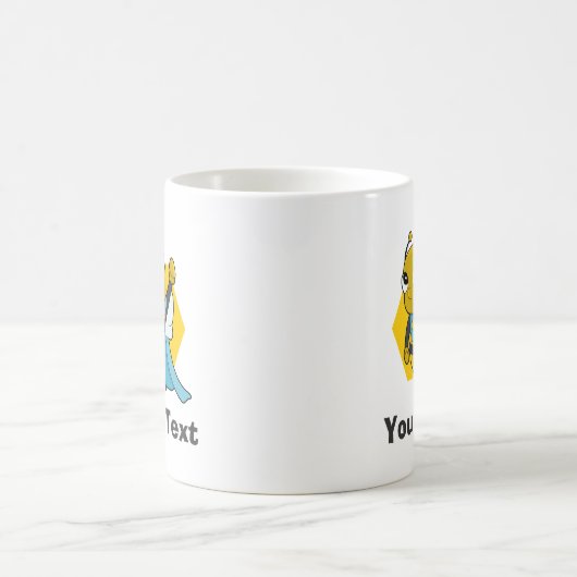 Personalisiert Superhero Biene Cartoon Kaffeepause Kaffeetasse (Mittel)