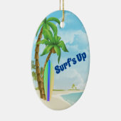 Personalisiert Surfboard Beach Surfen Weihnachten Keramik Ornament (Rechts)