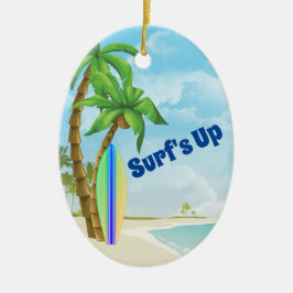 Personalisiert Surfboard Beach Surfen Weihnachten Keramik Ornament
