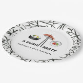 Personalisiert Sushi Birthday Modern einfach Pappteller (Schrägansicht)