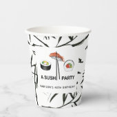 Personalisiert Sushi Birthday Party Moderne Pappbecher (Vorderseite)