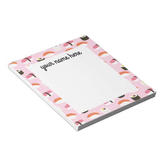 Personalisiert Sushi Notepad Notizblock (angewinkelt)