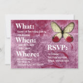 Personalisiert Sweet 16 Einladungen zur Geburtstag (Rückseite)