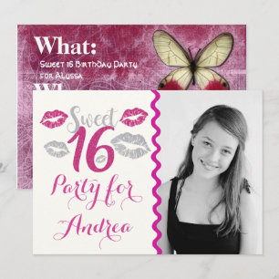 Personalisiert Sweet 16 Einladungen zur Geburtstag
