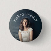 Personalisiert Sweet 16 Foto Button (Vorderseite)