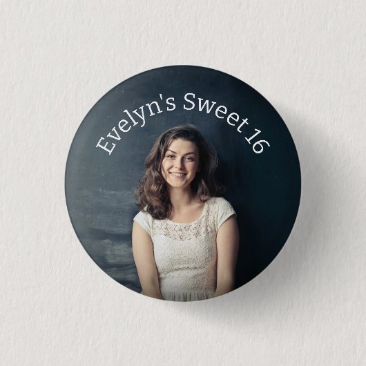 Personalisiert Sweet 16 Foto Button (Vorderseite)