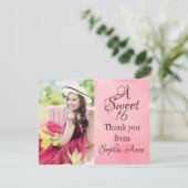 Personalisiert Sweet 16 Geburtstag Foto Vielen Dan Dankeskarte (Stehend Vorderseite)
