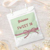 Personalisiert Sweet 16 getickt mit einem Bow Polk Geschenktütchen (Ausgeschnitten)