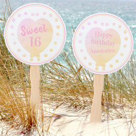 Personalisiert Sweet 16 Happy Geburtstag Pastel He Fächer