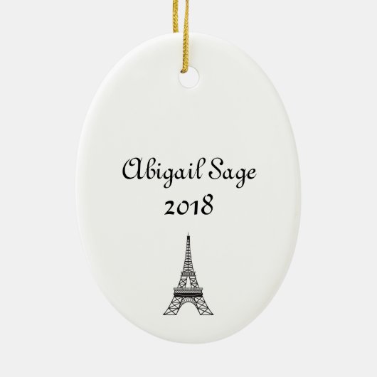 Personalisiert Sweet 16 Paris Eiffelturm Keramik Ornament (Hinten)
