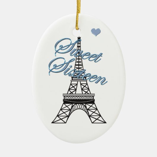 Personalisiert Sweet 16 Paris Eiffelturm Keramikornament (Vorne)