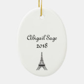 Personalisiert Sweet 16 Paris Eiffelturm Keramikornament (Hinten)