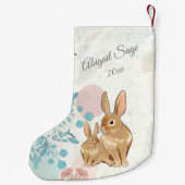 Personalisiert Sweet Bunnies Baby's 1. Weihnachten Kleiner Weihnachtsstrumpf (Rückseite)