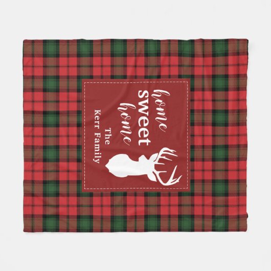 Personalisiert Sweet Zuhause Tartan Clan Kerr Kari Fleecedecke (Vorderseite (Horizontal))
