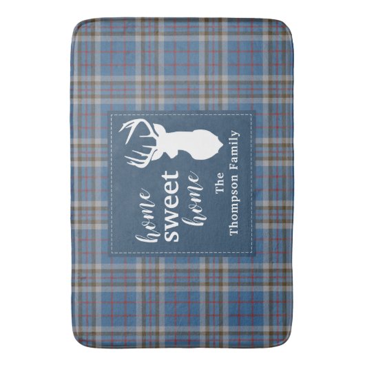 Personalisiert Sweet Zuhause Tartan Clan Thompson Badematte (Vorderseite Vertikal)