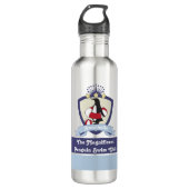 Personalisiert Swimming Club Wappen Niedlich Pengu Edelstahlflasche (Vorderseite)