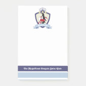 Personalisiert Swimming Club Wappen Niedlich Pengu Post-it Klebezettel (Vorderseite)