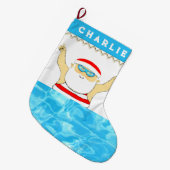 Personalisiert Swimmingpool Grosser Strumpf Großer Weihnachtsstrumpf (Vorderansicht (hängend))