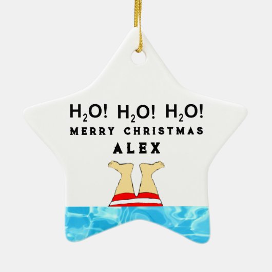 Personalisiert Swimmingpool Keramik Ornament (Hinten)