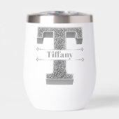 Personalisiert T Initial Silver Monogram Ihr Name (Vorderseite)
