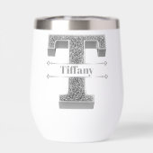 Personalisiert T Initial Silver Monogram Ihr Name (Rückseite)
