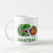 Personalisiert T-Rex Basketball Dinosaurier Kaffeetasse (Links)