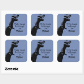 Personalisiert T-Rex Dieses Buch gehört Quadratischer Aufkleber (Blatt)