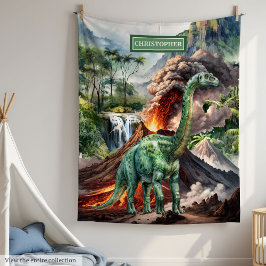 Personalisiert T-Rex Dinosaur Geburtstag Blanket B Fleecedecke