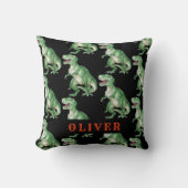 Personalisiert T Rex Dinosaurier Muster Wasserfarb Kissen (Vorderseite)