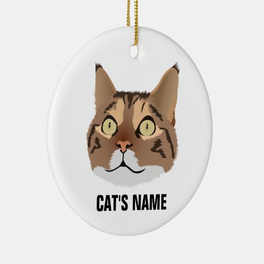 Personalisiert Tabby Cat Keramik Ornament (Rechts)