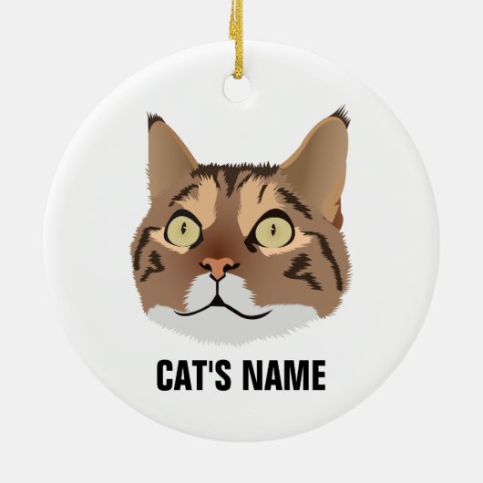 Personalisiert Tabby Cat Keramik Ornament (Hinten)