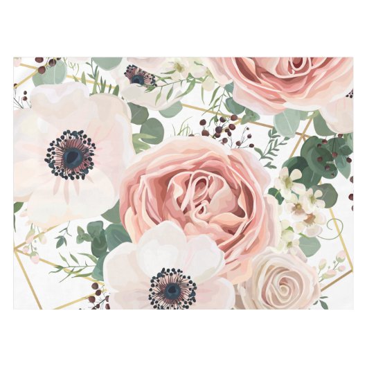 Personalisiert Tablecloth Geometric Garden Rose An Tischdecke (Vorderseite (Horizontal))