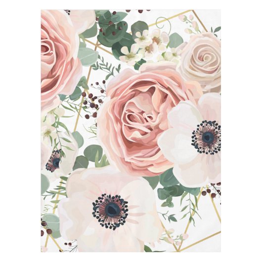 Personalisiert Tablecloth Geometric Garden Rose An Tischdecke (Vorderseite)