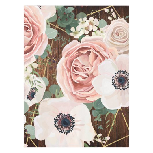 Personalisiert Tablecloth Geometric Garden Rose St Tischdecke (Vorderseite)