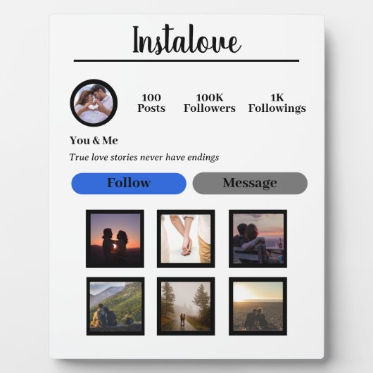 Personalisiert Tabletop Plaque mit Easel Fotoplatte (Vorderseite)