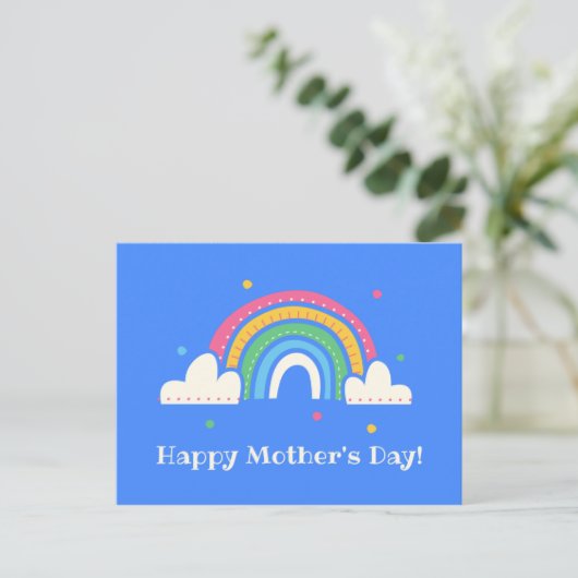 Personalisiert - Tag der blauen Regenbogenmutter Postkarte (Stehend Vorderseite)