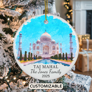Personalisiert Taj Mahal Ornament, Indien Keramik Ornament
