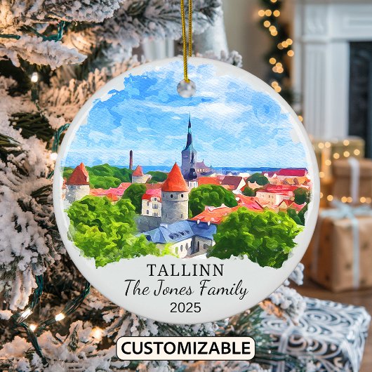 Personalisiert Tallinn Ornament, Estland Keramik Ornament