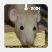 Personalisiert Tan Beige Dumbo Extravagante Ratte Ornament Aus Metall (Vorderseite)