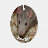 Personalisiert Tan Beige Extravagante Ratten Ornament Aus Metall (Vorderseite links)