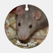 Personalisiert Tan Beige Extravagante Ratten Ornament Aus Metall (Rückseite)
