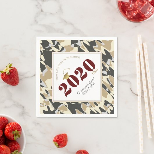 Personalisiert Tan Camouflage Pattern Abschluss Serviette (Beispiel)