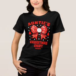 Personalisiert Tantas Weihnachts-Red Bow-Shirt Tri-Blend Shirt