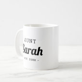 Personalisiert Tante Monogram-Tasse Kaffeetasse (Vorderseite Links)