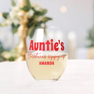 Personalisiert Tantys Weihnachtsschlampe Weinglas Ohne Stiel