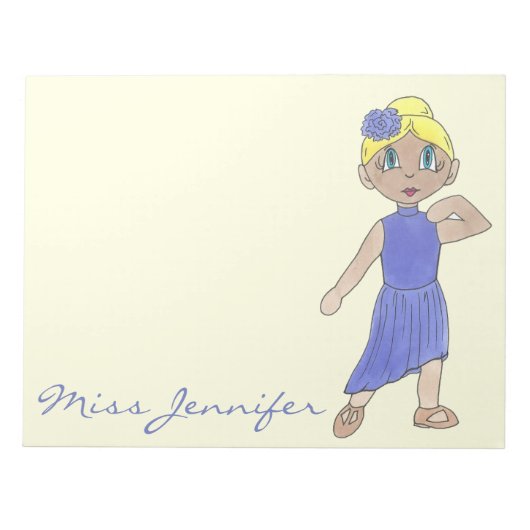 Personalisiert Tanzlehrer Geschenk Lyrical Modern Notizblock (Vorderseite)