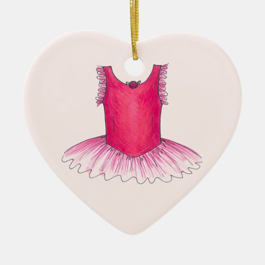 Personalisiert Tanzlehrer Pink Ballet Tutu Keramik Ornament (Vorne)